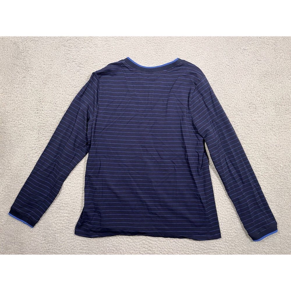 Les Serein Long Sleeve T-Shirt Blue Striped Large L Life is Beautiful Stitching - Picture 6 of 10